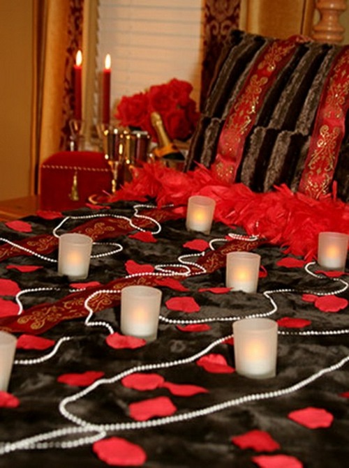 decoration chambre au moyen de rose et bougie