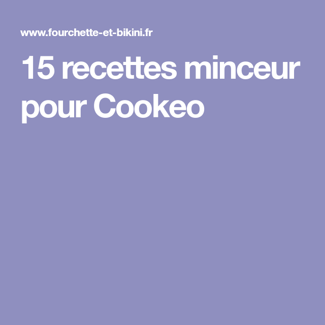 recette minceur cookeo pdf