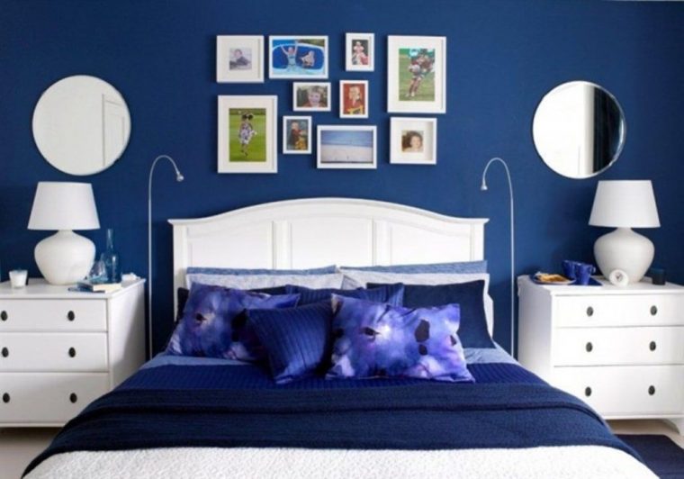 decoration chambre en bleu