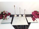 3 Lü Kare Aynalı Jardinyer Aynalı Ve 3 Adet İnce Mumluk Masa Üstü Söz Nişan  Seti avec Table Jardin Rose