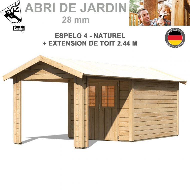 Abri Bois Espelo 4 Naturel – 244X244 + Extension 2.44 M intérieur Extension Abri De Jardin