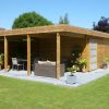 Abri De Jardin Toit Plat En Bois Avec Terrasse | Abri De ... concernant Abri De Jardin Auchan