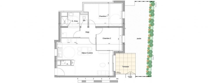 Appartement T3 De 60.73M2 Rdc E Le Domaine St-Vincent Mûrs … intérieur Plan Cabane De Jardin