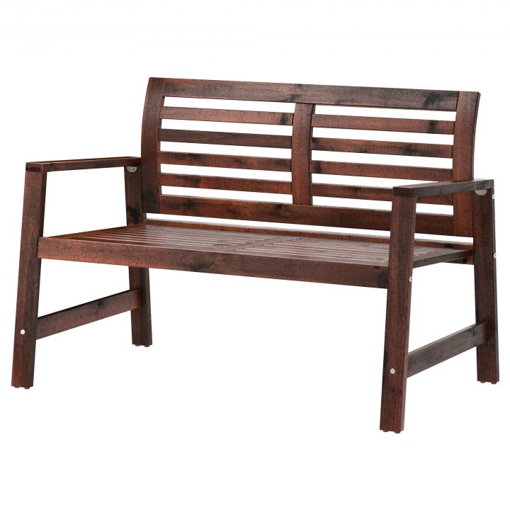 Äpplarö Bench With Backrest, Outdoor – Brown Stained Brown … dedans Banc De Jardin Ikea