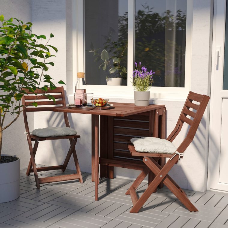 Äpplarö Gateleg Table, Outdoor – Brown Brown Stained 20/77/133X62 Cm destiné Desserte Jardin Ikea