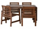 Äpplarö Table+4 Chaises Accoud, Extérieur - Teinté Brun ... dedans Siege Jardin Ikea