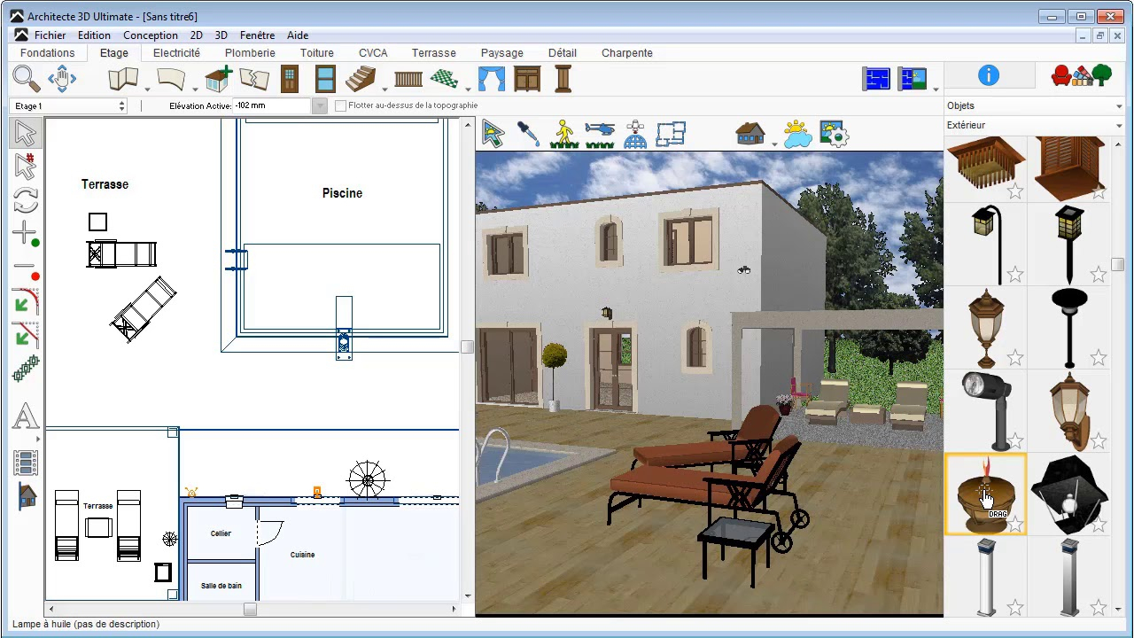 Architecte 3D - Configurer L'élévation D'un Objet tout Conception Jardin 3D Gratuit