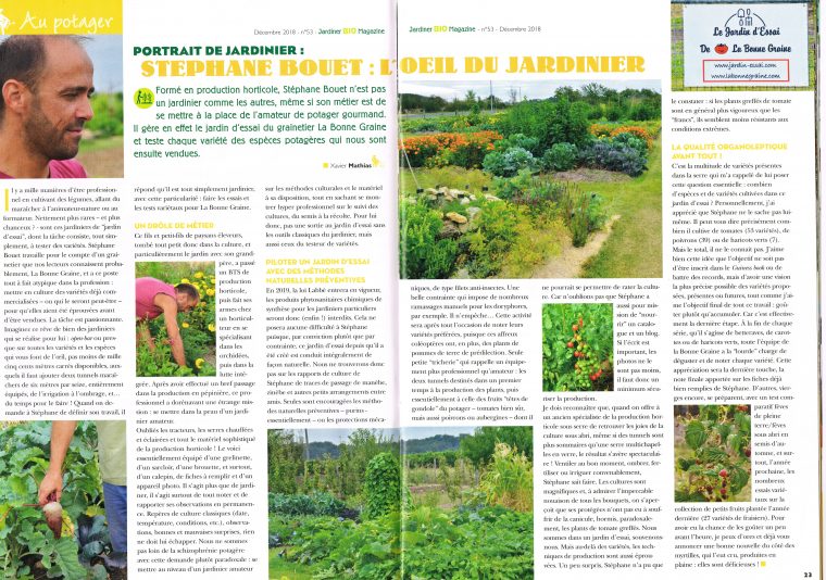 Article-Jardiner-Bio-Magazine-Reduit – Jardin D'essai serapportantà Jardiner Bio Magazine