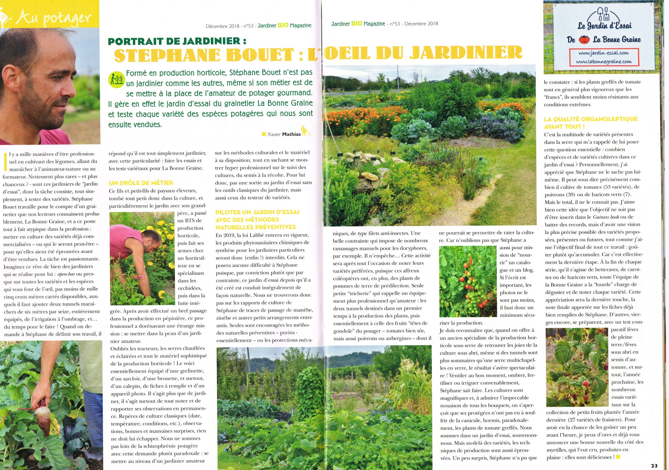 Article-Jardiner-Bio-Magazine-Reduit - Jardin D'essai serapportantà Jardiner Bio Magazine