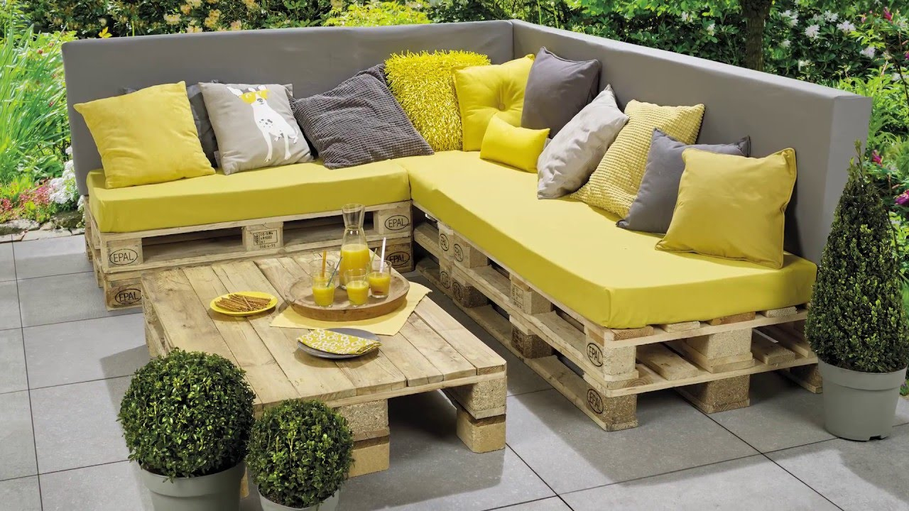 Banc Lounge Et Table En Palettes - Etape Par Étape - Pour Les Makers dedans Salon De Jardin Pour Balcon