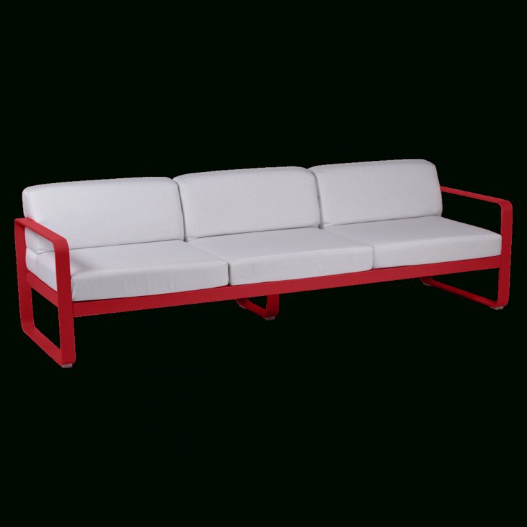 Bellevie 3-Seater Sofa With Off-White Cushions, Garden Sofa … concernant Salon De Jardin Rouge