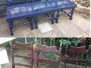 Bench Made Of 3 Old Chairs To Do For The Island | Mobilier ... intérieur Meuble Jardin Metal