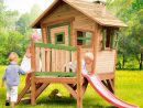 Cabane Enfant Bois Sur Pilotis + Toboggan Robin serapportantà Maison Jardin Bois Enfant