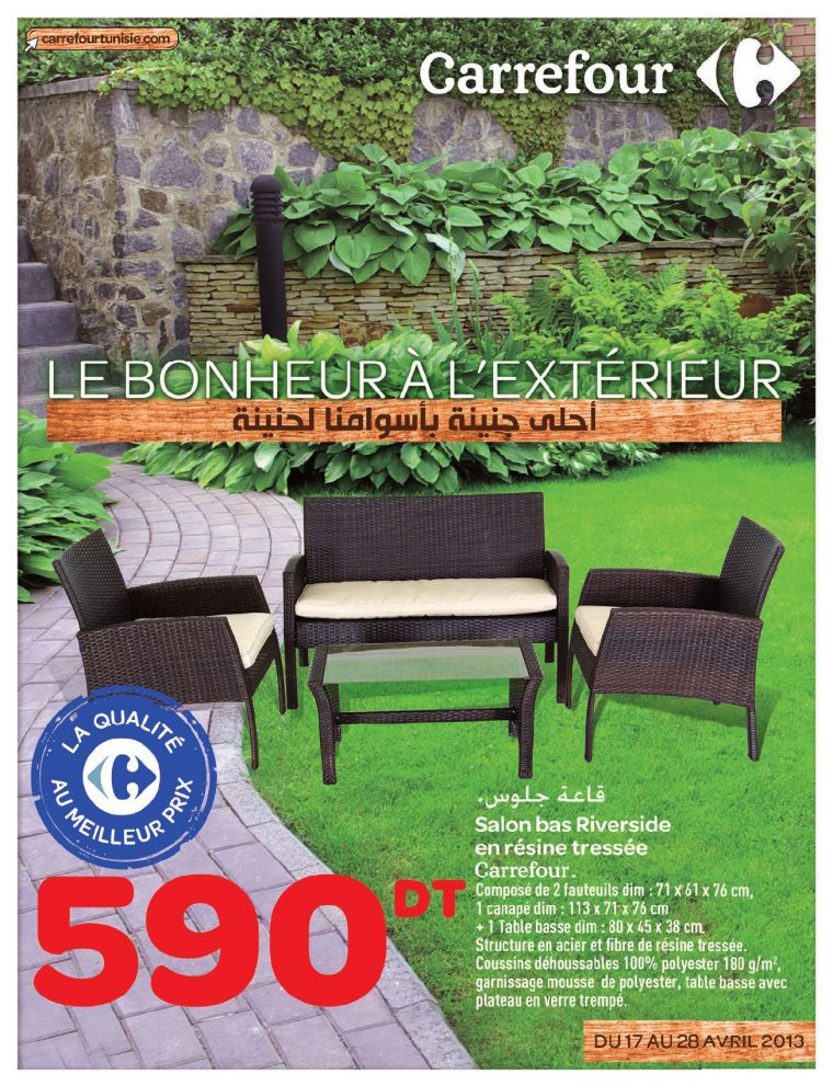 Catalogue Carrefour Le Bonheur L'extrieur dedans Salon De Jardin Résine Tressée Carrefour