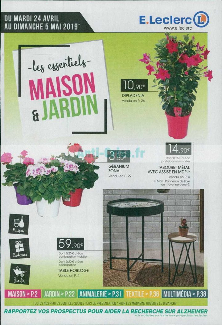 Catalogue Leclerc Du 24 Avril Au 05 Mai 2019 (Maison … dedans Table De Jardin Magasin Leclerc