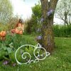 Chat Qui Dort En Fer Forgé Blanc Pour Décoration De Jardin ... avec Decoration De Jardin En Fer Forgé