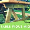 Comment Fabriquer Une Table Pique Nique - Ep38 concernant Table De Jardin En Bois Avec Banc Integre
