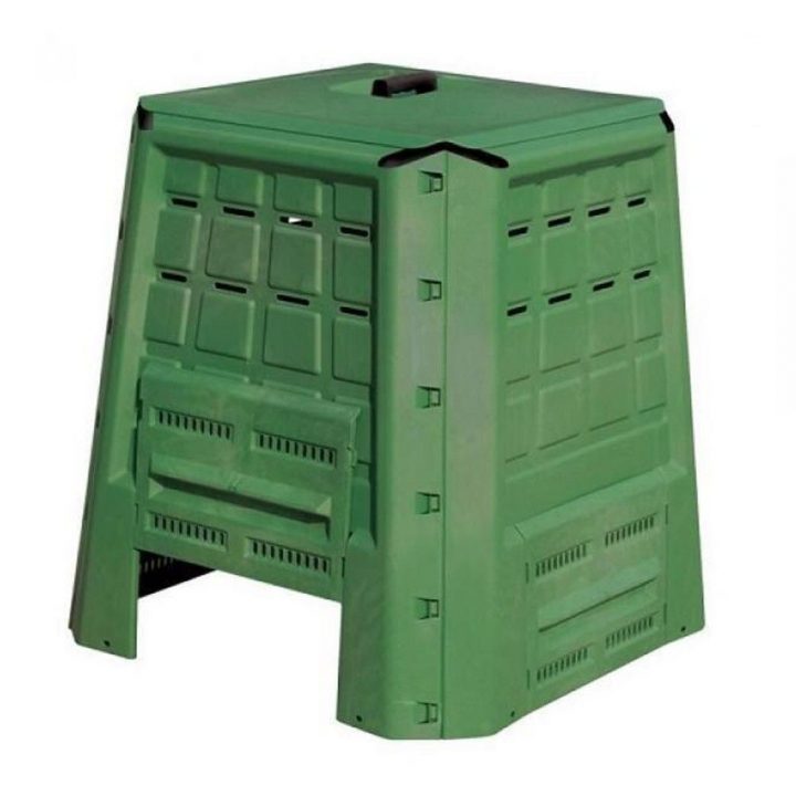 Composteur De Jardin En Plastique 370L 80X80Xh84 Cm Compost Déchets  Organiques pour Composteur De Jardin