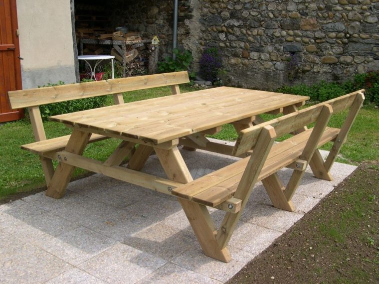 Construction D'une Table Pique-Nique | Asv850 | Diy Picnic … serapportantà Plan Pour Fabriquer Une Table De Jardin En Bois