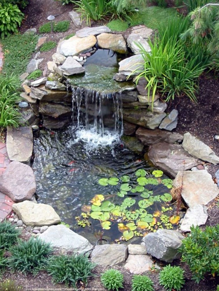 Cool Backyard Pond Design Picture Image | Bahçe Şelaleleri … serapportantà Kit Bassin De Jardin