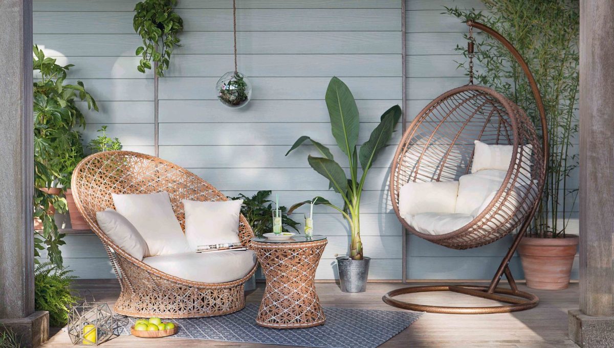 Déco Jardin : Ambiance Lounge Et Cosy | Balkong Design ... encequiconcerne Loveuse De Jardin Resine Tressee