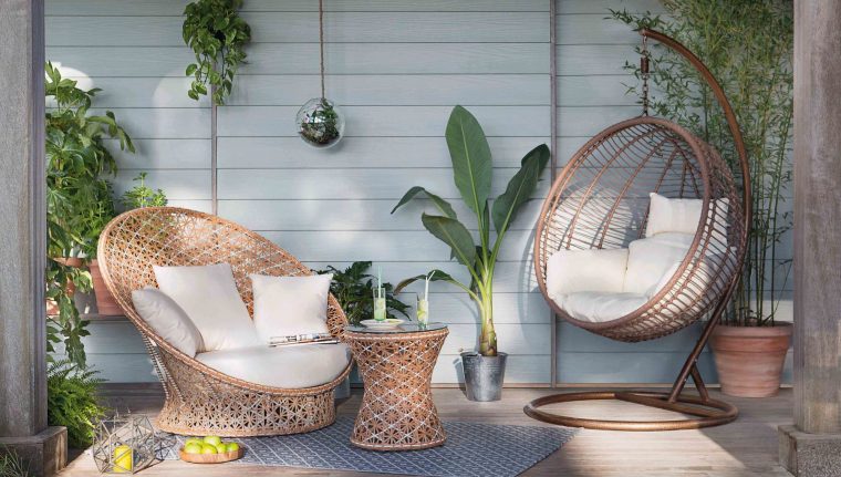 Déco Jardin : Ambiance Lounge Et Cosy | Balkong Design … encequiconcerne Loveuse De Jardin Resine Tressee