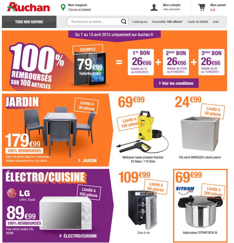 Des Articles 100% Remboursés Sur Auchan (Karcher, Salon De … pour Auchan Salon De Jardin