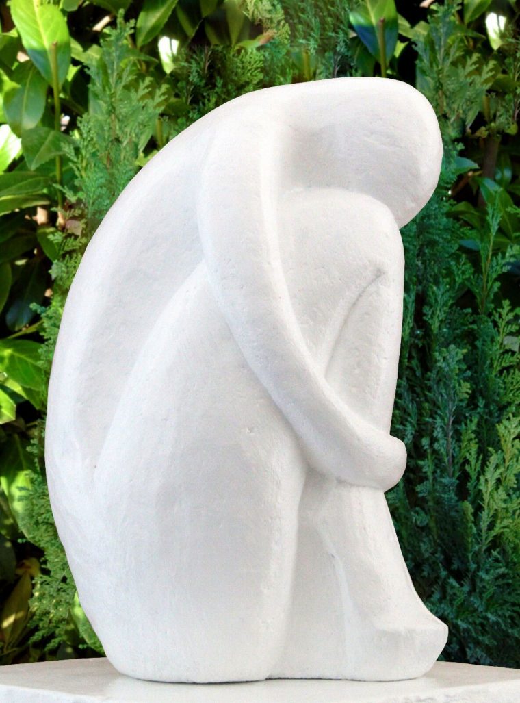 Détails Sur Sculpture En Pierre Type Single Blanc Moderne … avec Sculpture Moderne Pour Jardin