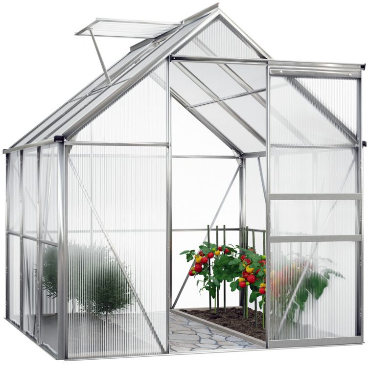 Détails Sur Serre De Jardin En Aluminium 5,85M³ Avec Fenêtre Et Gouttière –  M4 serapportantà Serre De Jardin Professionnel