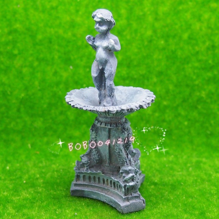 Dollhouse Miniature 1:12 Jouet Jardin Un Vert Résine … tout Fontaine De Jardin En Resine