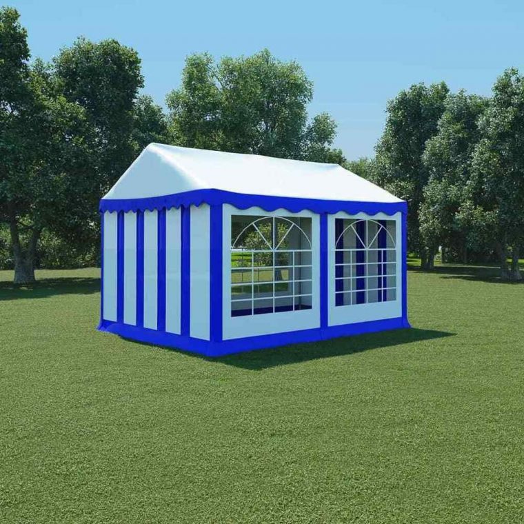 Ebay #sponsored Vidaxl Chapiteau De Jardin Pvc 3X4 M Bleu Et … à Abri De Jardin Toile