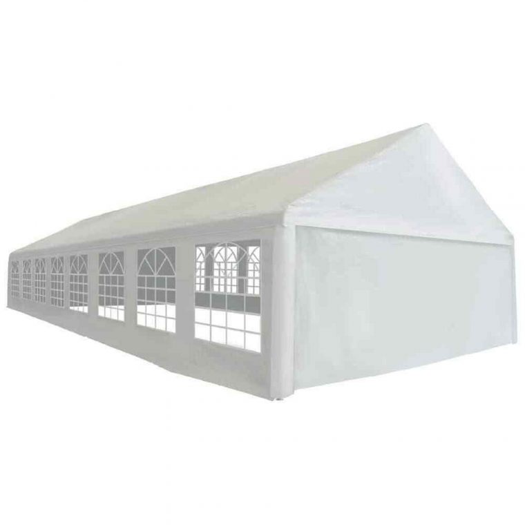 Ebay #sponsored Vidaxl Tente De Réception Pe 6X16 M Blanc … concernant Tente De Jardin Pliante
