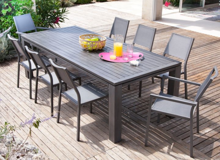 Ensemble Chaise Et Table De Jardin Sol Salon Aluminium … avec Auchan Table De Jardin
