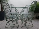 Ensemble De Jardin Style Vintage Table+4 Chaises Fer Forgé destiné Table Et Chaises De Jardin En Fer