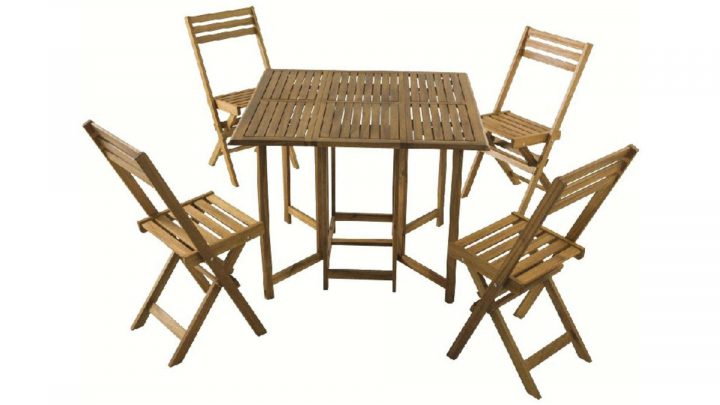 Ensemble Table + 4 Chaises De Jardin En Acacia Massif Toledo … tout Table De Jardin Conforama