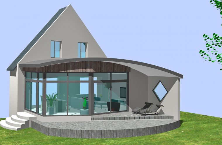 Extension Toit Arrondi En 3D | Extension Maison, Maison, Spa … tout Abri De Jardin Toit Arrondi