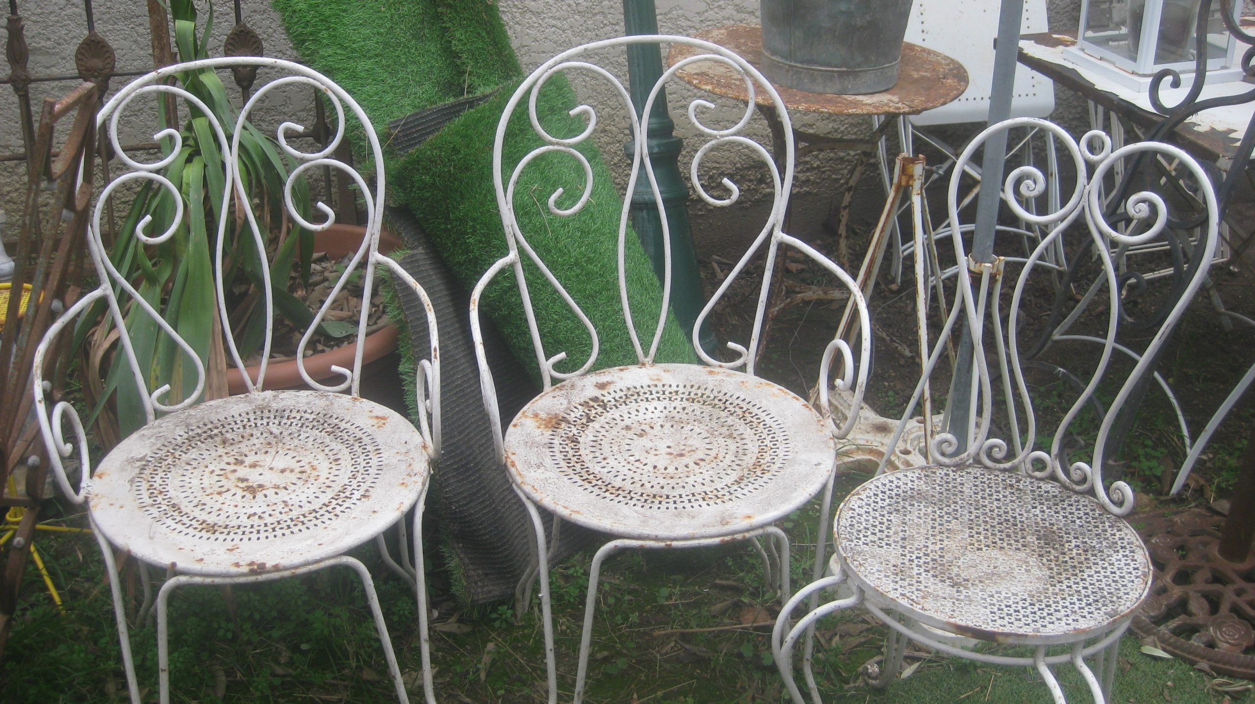 Fauteuils Et Chaise De Jardin Vintage avec Table Et Chaises De Jardin En Fer