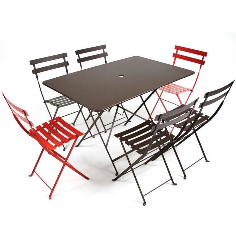 Fermob – Table Pliante Bistro, Rectangulaire, 117 X 77 Cm, Rouge Coquelicot encequiconcerne Table De Jardin Fermob Soldes
