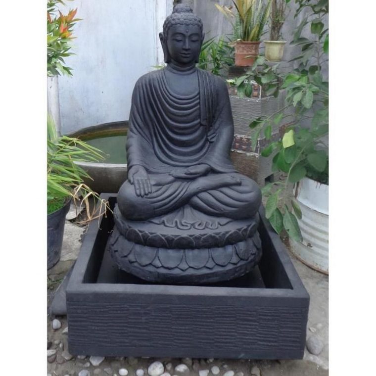 Fontaine De Jardin Bouddha Assis 1 M 20 Patiné Noir – Achat … dedans Bouddha Pour Jardin Pas Cher