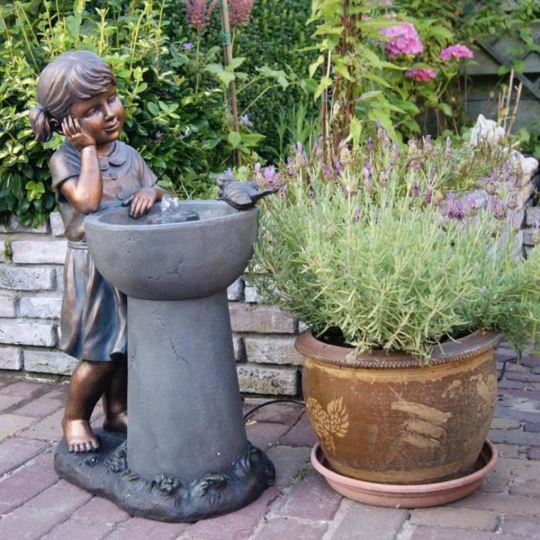 Fontaine De Jardin Petite Fille Avec Pompe Detroit- encequiconcerne Petite Fontaine De Jardin Pas Cher