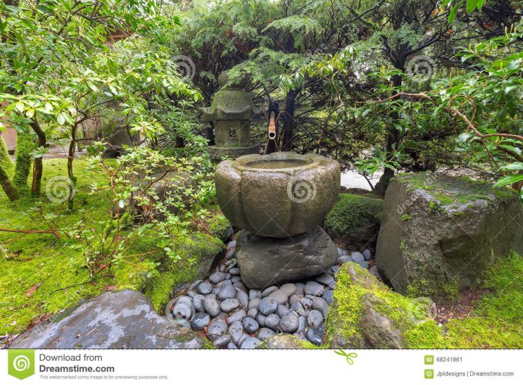 Fontaine Jardin Japonais Fontaine D Eau De Tsukubai Au … destiné Fontaine Jardin Japonais
