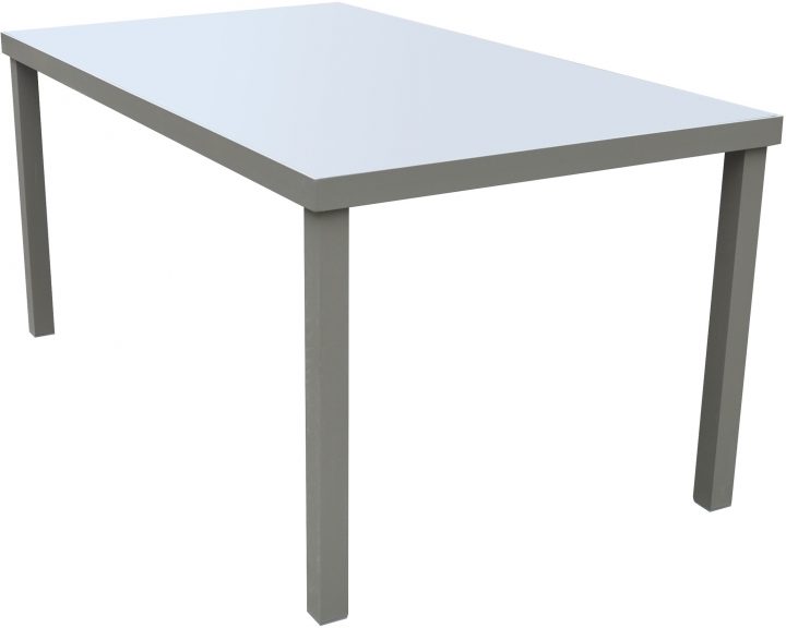 Fornord Table De Jardin Alu/verre Gris/noir L.160 X L.90 X H.75 Cm – Hyper  Brico dedans Table De Jardin Aluminium Et Verre