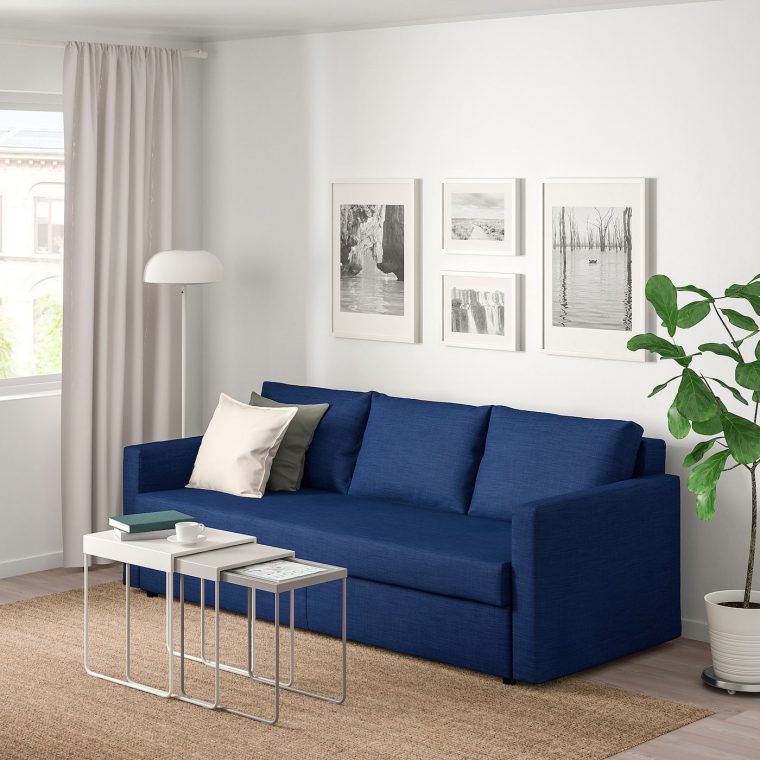 Friheten Canapé 3 Places Convertible – Skiftebo Bleu | Ikea … encequiconcerne Salon De Jardin Pas Cher Ikea