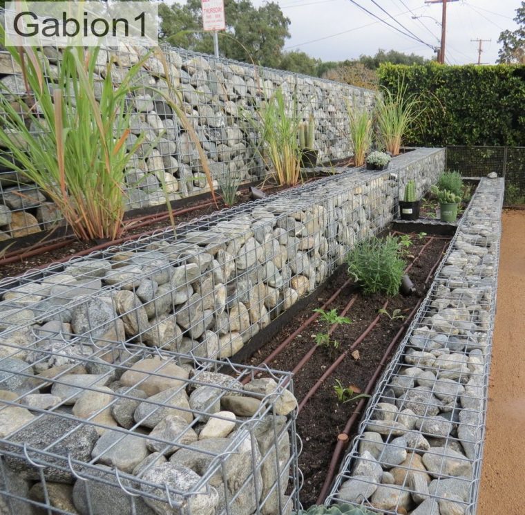 Gabion1 Vegetable Terraced Wall Gabion1 | Bahçe … dedans Bordure De Jardin Beton 1M