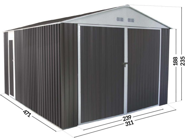 Garage Metal Nevada Avec Porte Battante – 15,36 M² 74840 76410 encequiconcerne Montage Abri De Jardin Metal