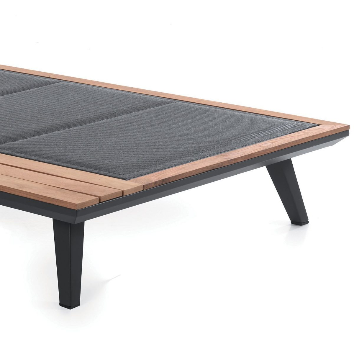 Gecko Jardin - Bain De Soleil En Teck Et Alu Anthracite ... pour Transats Jardin