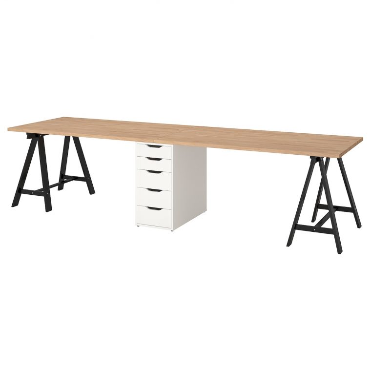 Gerton Table – Hêtre, Noir Blanc 310X75 Cm dedans Ikea Meuble De Jardin