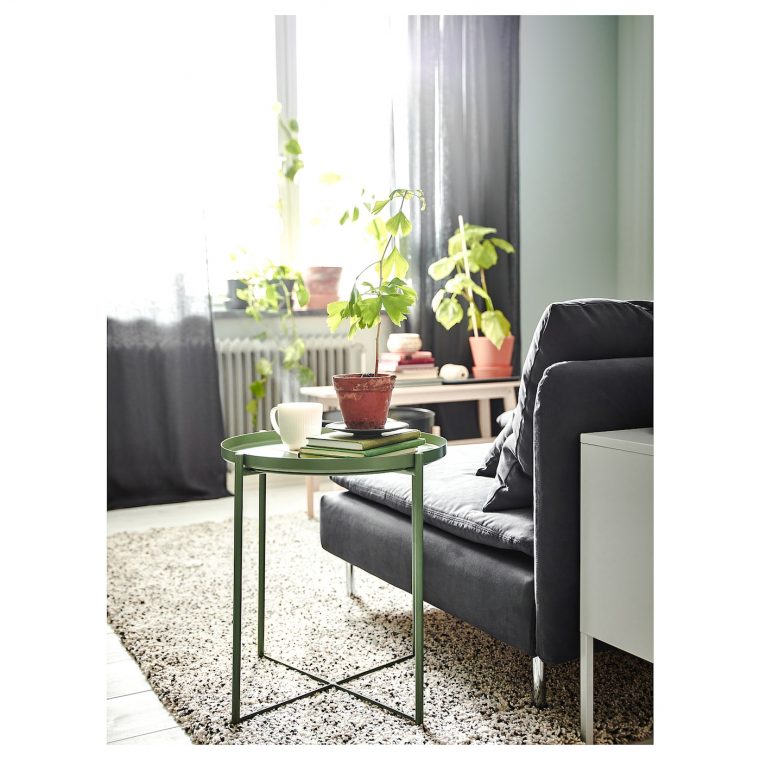 Gladom Table/plateau – Vert Foncé 45X53 Cm avec Table Basse De Jardin Ikea