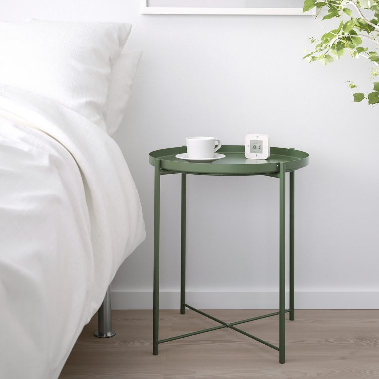 Gladom Table/plateau – Vert Foncé 45X53 Cm avec Table Basse De Jardin Ikea