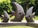 Grande Sculpture Moderne Poisson 100 Cm Brun pour Sculpture Moderne Pour Jardin